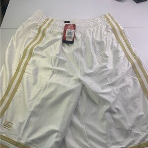 Lebon James White and Gold Men's Athletic Shorts lot of 2